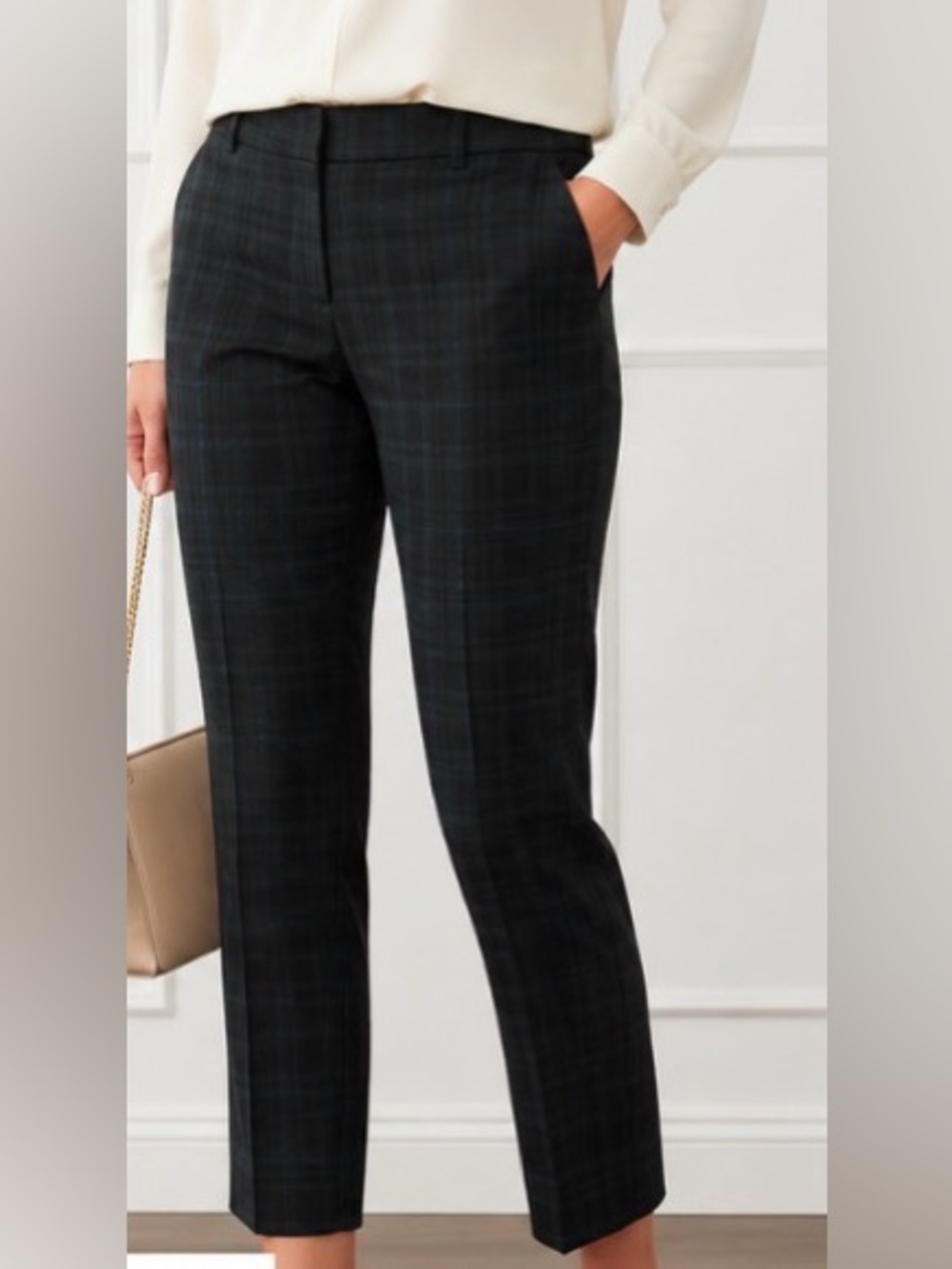 Ann Taylor Factory Signature Plaid Cigarette Ankle Pants Size 6